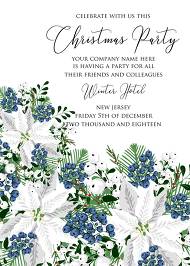 White poinsettia flower berry invitation Christmas party flyer 5x7 in create online