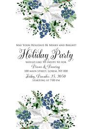 White poinsettia flower berry invitation Christmas party flyer 5x7 in customize online