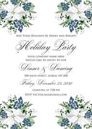 White poinsettia flower berry invitation Christmas party flyer 5x7 in download