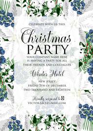 White poinsettia flower berry invitation Christmas party flyer 5x7 in maker